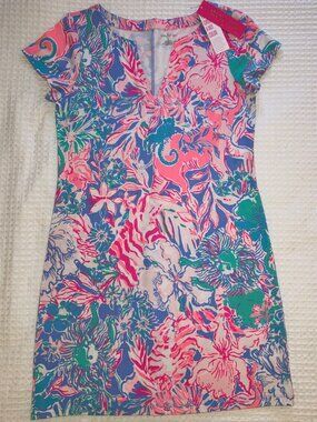 Lilly Pulitzer Sophiletta Dress in Blue Peri Viva La Lilly NWT - Size L